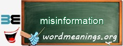 WordMeaning blackboard for misinformation